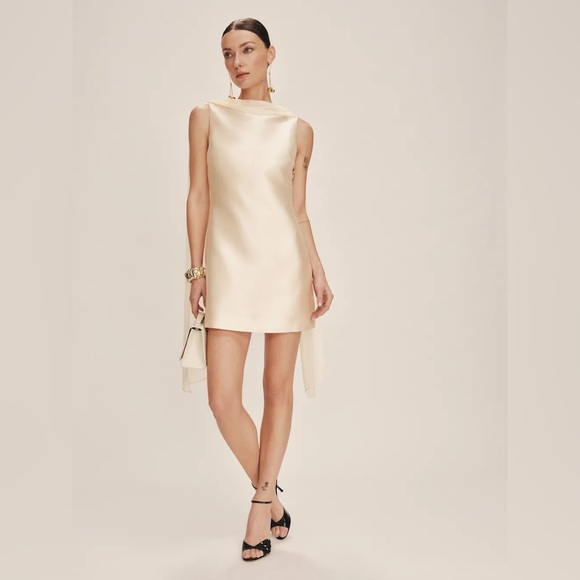 Reformation Ecru Dress Champagne - Size 4 - Picture 2 of 9